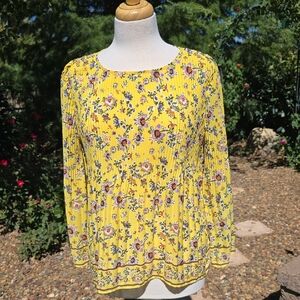 Max Studio Yellow Floral Blouse